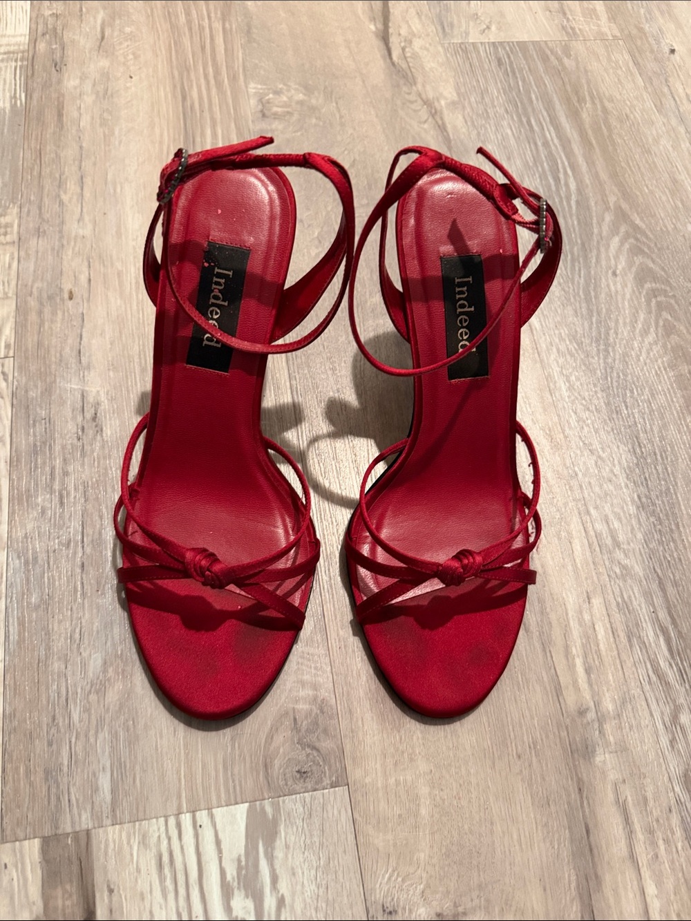 Stuart Weitzman Red Strappy Knot Ankle-Tie Heels